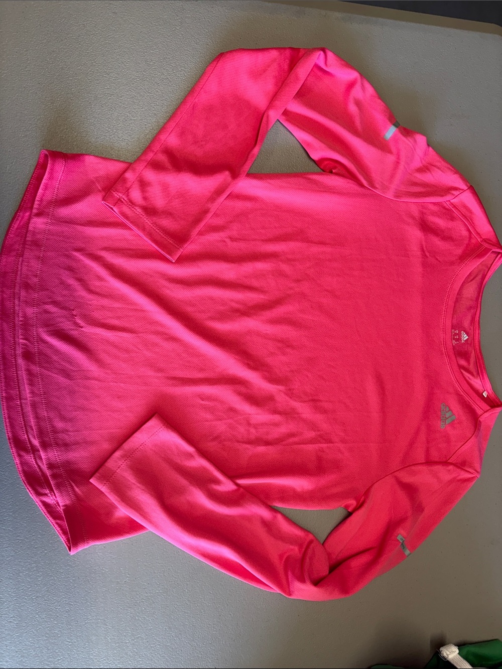 adidas Women's Neon Pink Long Sleeve Performance Top